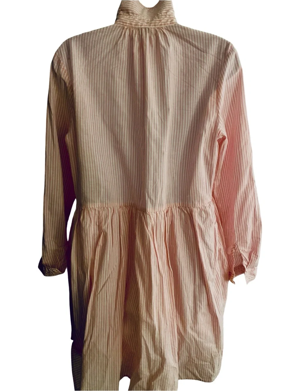 J. Crew Pink Striped Button-Front Shirt Dress- 6